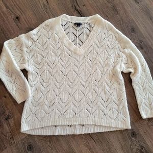 Soft American Eagle V-Neck Knit Cream XL Sweater